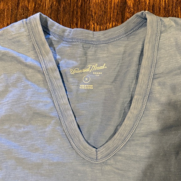 Universal Thread V-Neck T-Shirt Dress Bundle | Light Blue + Burnt Orange - Picture 6 of 7